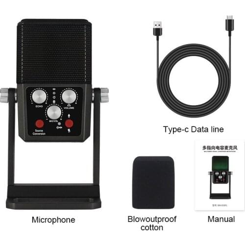 Multi-directionals Condenser Microphone Podcast PC Condenser Computer Mic for Gaming YouTube Video Recording Music Studio Mic