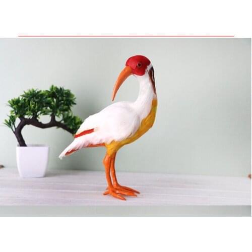 New creative simulation colourful Crested Ibis toy resin&fur Crested Ibis model gift about 28x24cm 1003