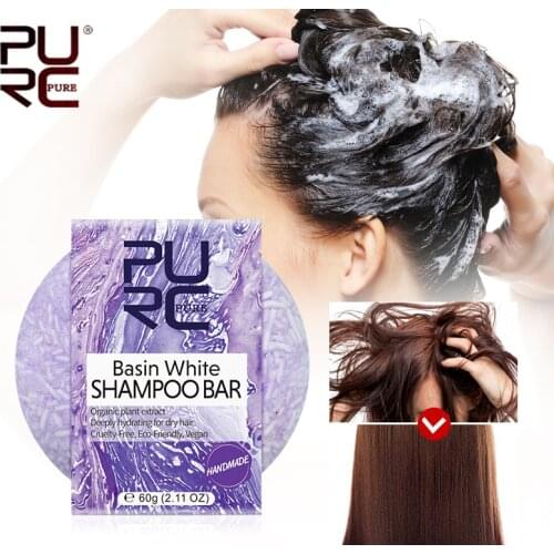 PURC New Product Handmade Hair Shampoo Soap Cold Processed Basin White Shampoo Bar 100% Pure Hair Shampoos Hair Care