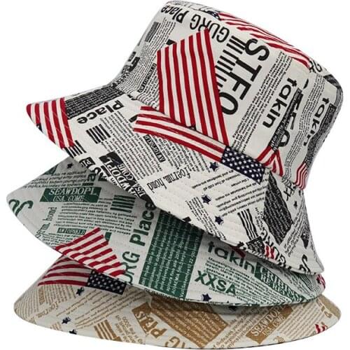 UK Flag Letter Print Fisherman Cap Men Women Outdoor Star Bucket Hat Fashion Hip Hop Beach Sun Hat Teen Casual Panama