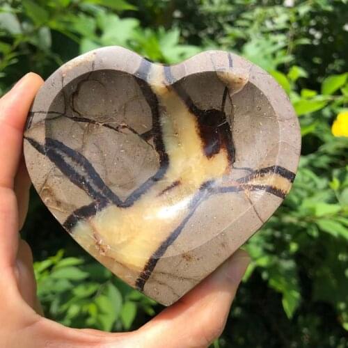 Crystal Carving Ashtray Natural Septarium Quartz Ashtray Gemstone Stone Mineral Specimen 1PC 85-95MM