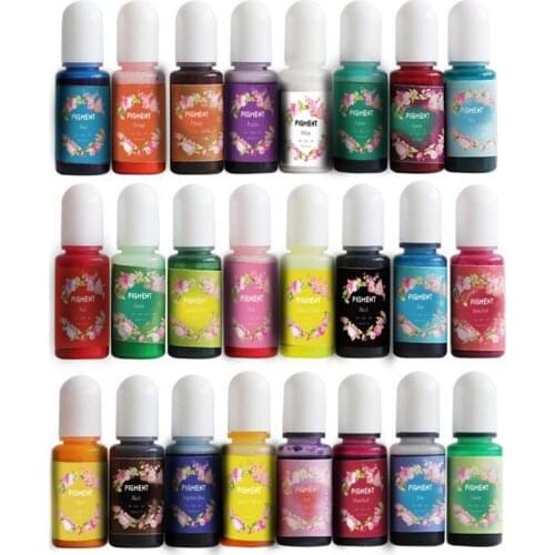 24 Colors Epoxy Pigment Translucent Liquid Resin Colorant for Resin Jewelry DIY B85D