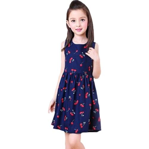 Dress Girl Floral Pattern Girls Dresses Summer Dress For Kids Casual Style Kids Costume 6 8 10 12 14