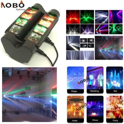 Portable NEW 8x3W beam moving head light moving RGBW Party Wedding Show Hotel Party led bar beam Mini LED Spider moving light