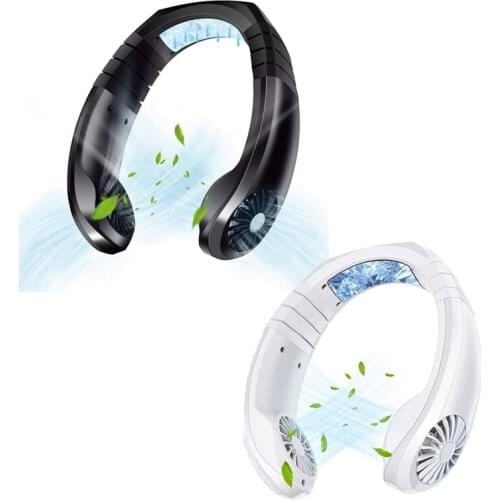 USB Portable Air Cooler Mini Electric Air Conditioner Neck Cooling Fan Adjustable Angle With Manual Wind