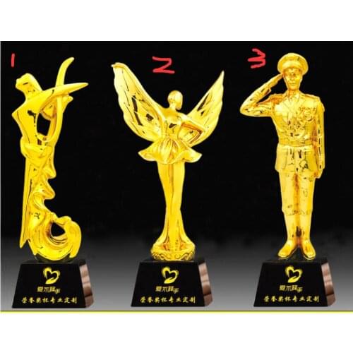 Factory direct sale Make to order Like the English word trophy Gold plated Free to make characters Crafts decoration custom