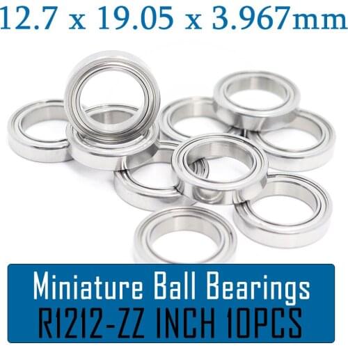 R1212ZZ Bearing ABEC-1 (10PCS) 1/2"x3/4"x5/32" Inch R1212 ZZ Ball Bearings For RC Models R12-2Z & R12-ZZ