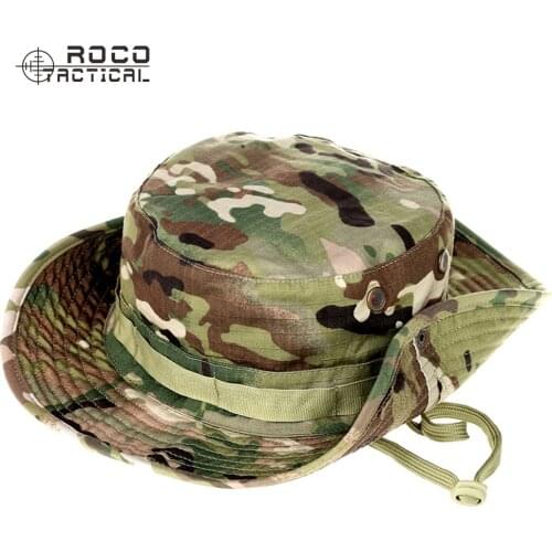 ROCOTACTICAL US Army Bonnie Hat Military Round-brimmed Sun Bonnet Bucket Hat Sniper Military Hat Sunbonnet Woodland/ACU/CP
