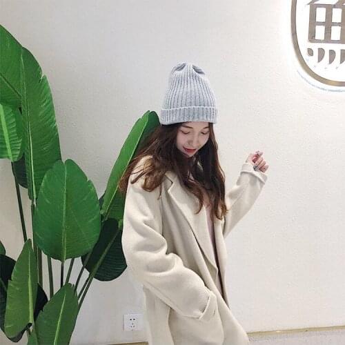 Wholesale New Candy Colors Winter Hat Women Knitted Hat Warm Soft Trendy Hat Kpop Style Wool Beanie Elegant 250PCS/lot