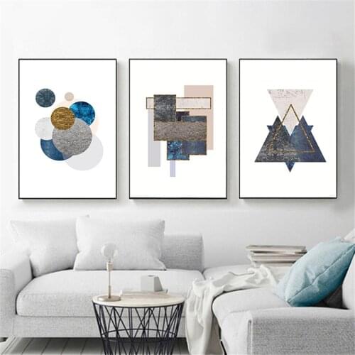 Nordic Geometric Art Pattern Stitching Canvas Prints Posters Modular Wall Art Paintings For Living Room Wall Art Home Decoration