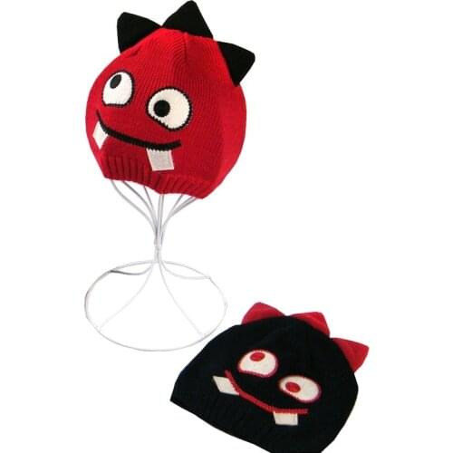 Girls Boys 100% Cotton Knitted Hats 2 Colors Kids Children Autumn Winter Warm Caps Bonnet Enfant Baby Muts KF164