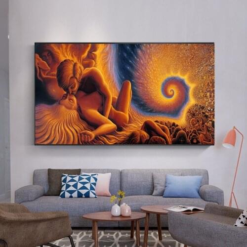 Top Quality Psychedelic Canvas Paintings Trippy Mushroom Posters Print Vintage Wall Art Pictures For Living Room Home Decor