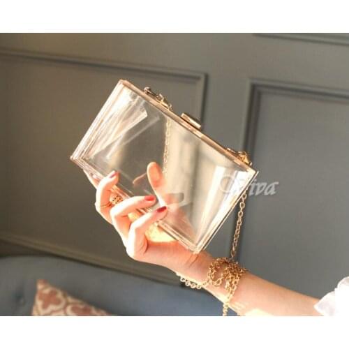 Women Acrylic Clear Purse Cute Transparent Crossbody Bag Lucite See Through Handbags Evening Clutch Events Stadium Approved sac