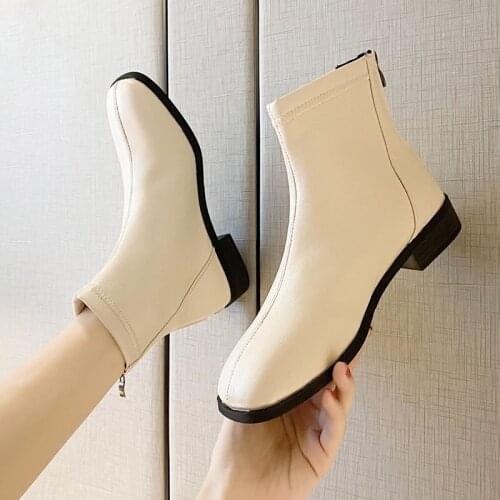 Womens Winter Boots Female Plus Velvet Genuine Leather Shoes Handmade Zip Women Warm Ankle Boots Ladies Retro Footwear