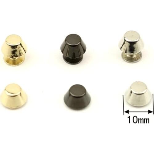 20pcs Metal Round Screw Back Rivets Studs Nail Stud for Garment Leather Craft Belt Bag Wallet Decoration Hardware 10mm
