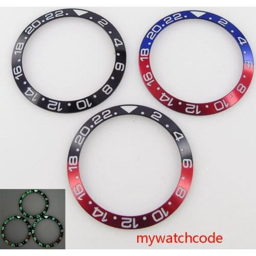 38mm Luminous Alloy Watch Bezel Insert Parts For GMT Automatic Watch Men Wristwatch Accessories