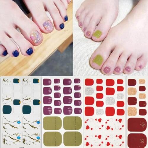 Recuerdame 7sheets Nail Art Stickers Smudged Nail Polish Designs DIY 3D Sticker Waterproof Manicure 2019 New Toenail Tips Set