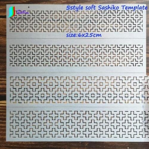 Large 6x25cm Creative Border Persimmon Cross Matte White Composite Soft Template DIY Border Embroidery Tool Sashiko Template