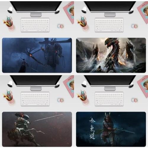 Japanese Samurai Large Keyboard Cover Non-Slip Rubber Base Computer Carpet Desk Mat PC Game Mouse Pad