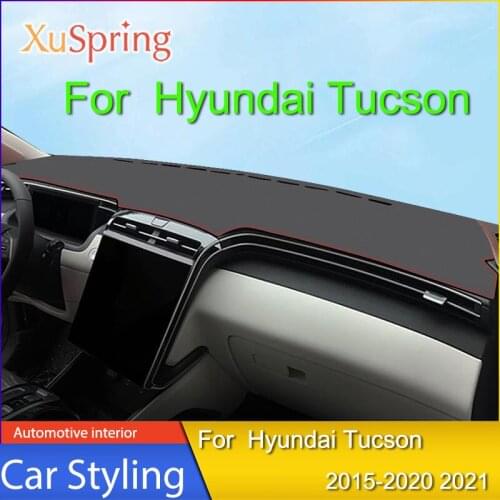 Car Dashboard Cover Mat Sun Shade Pad Instrument Panel Carpets Anti-UV For Hyundai Tucson 2021 2020 2019 2018 2017 2016 2015