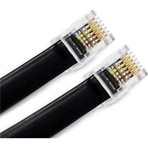 RJ11 RJ12 6P6C Data Cable, Male to Male Modular Data Cord Straight Reverse Wiring Pinout Telephone Handset Voice Extension Cable