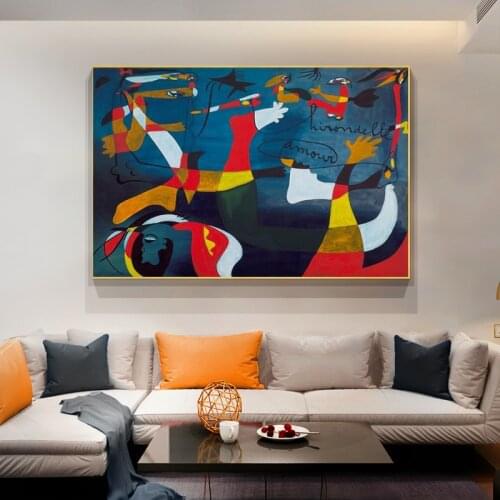 The Birth of the World Canvas Paintings By Joan Miro Famous Wall Art Posters And Prints Abstract Art Pictures For Living Room
