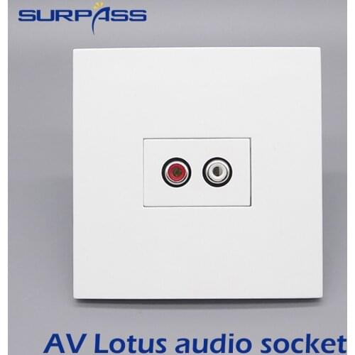 Red&White Two Hole Audio Module Socket Module Connector Home Improvement Audio Plug Faceplate Panel