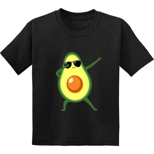 Cool Dabbing Avocado Cat Funny Kids T shirt Cartoon Children Clothes Summer Tops Cotton Baby Boys Girls Short Sleeve T-Shirt