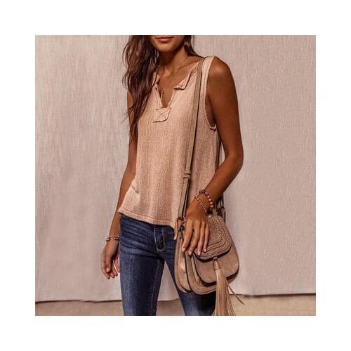 Summer womens Vest T-shirt Sleeveless Solid T-shirt Tops Fashion Leisure Loose Breathable women Top 2021New