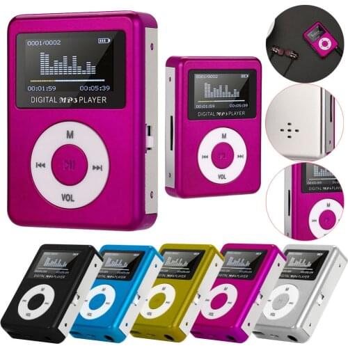USB Mini MP3 Player LCD Screen Support 32GB Micro SD TF Card Sport Music Media Built-in High Energy Rechargeable Batteries New