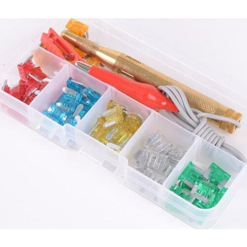 60Pcs Car Micro Fuse Assortment Kit 5A 10A 15A 20A 25A 30A Auto Blade Fuses With Test Pen Clip For Car Motorcycle Boat
