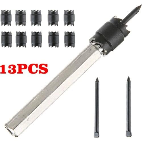 13pcs 7mm Spot Weld Drill Bit Set High Speed Steel Rotary Spot Weld Drill Cutter Remover Carbide Center Bit Tools Kit