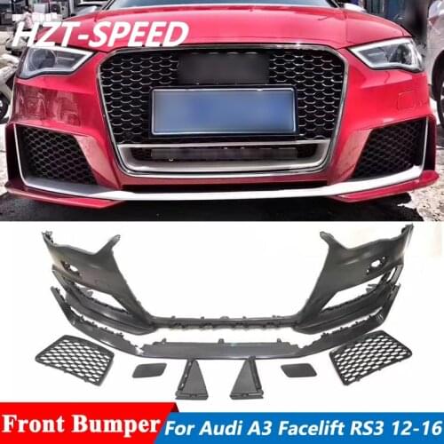Unpainted PP Material Small Car Body Kit Front Bumper For Audi A3 Facelift RS3 Style 2012-2016