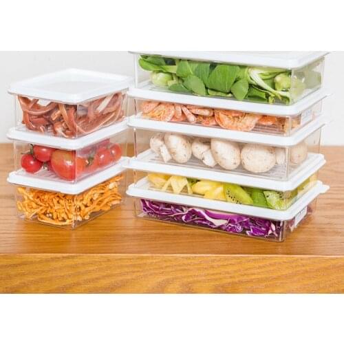 Refrigerator Food Can Household Plastic Fruit Storage Box Grain Container Storage Box Kitchen Storage Can Snacks Storage Box