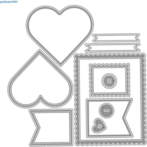 P15D Heart Envelope Metal Cutting Dies Stencil DIY Scrapbooking Album Paper Card Template Mold Embossing Craft Decoration