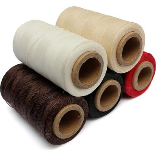 High Quality Durable 240 Meters 1mm 150D Leather Waxed Thread Cord for DIY Handicraft Tool Hand Stitching Thread Color Random