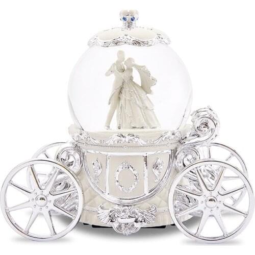 Transparent Clockwork Glass Music Box Gold Decorative Boxes Musical Housings Wedding Gifts Caja Musical Birthday Gift EH50MB