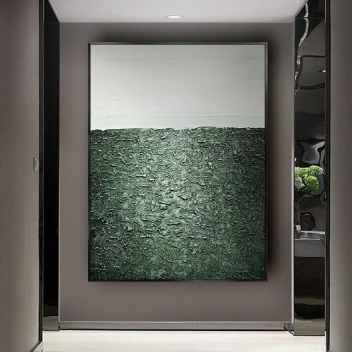 Modern Canvas Art Abstract Green Field Painting Living Room Wall Decor Oil Painting On Sale High Quality No Framed Thick oil art