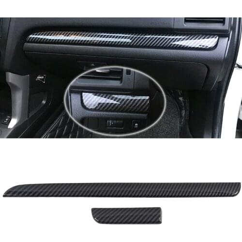 Car Styling 2PCS ABS Carbon Fiber Look Interior Dashboard Console Decor Cover Trim for Subaru WRX STi 2015-2020 Accessories