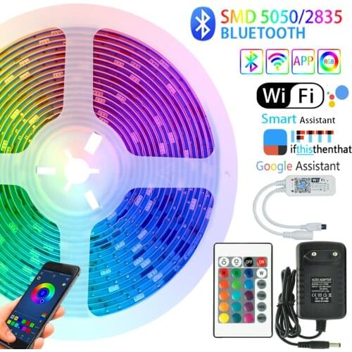 LED Strip Light Bluetooth WIFI TV Desk Iuces DC12v SMD5050 Flexible Lamp RGB2835 Tape Ribbon Diode Backlight 12V 5M 10M 15M 20M