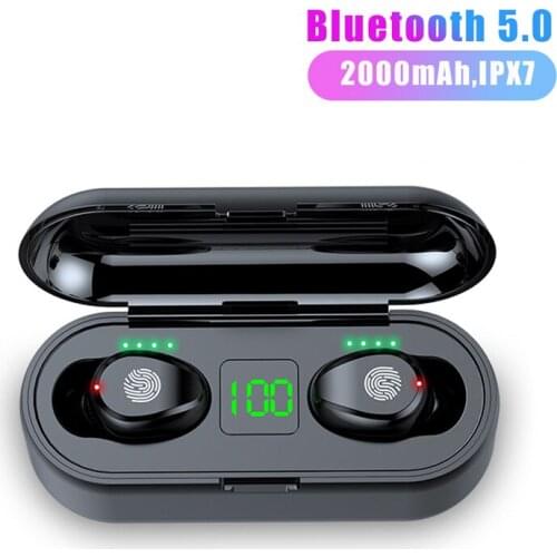LED Display Bluetooth Earphone 5.0 IPX7 Waterproof 8D Bluetooth Stereo Earbuds TWS Wireless Bluetooth 5.0 Earphone For All Phone