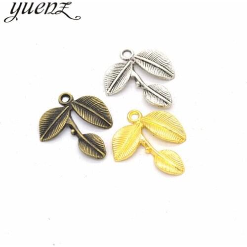 YuenZ 10pcs 4 colour Antique silver color tree leaf Charms Plated Pendants Jewelry Making DIY Handmade Craft 27*23mm Q302