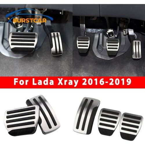 Xburstcar Car Pedals Protector Parts for Lada Xray X Ray 2016 - 2019 Stainless Steel Interior Auto Pedal Protection Cover