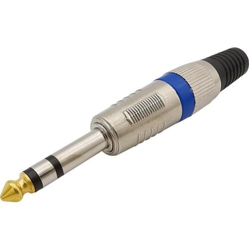 1/5Pcs 3 Pole Stereo Connector 6.35mm 1/4"Male Amplifier Microphone Plug Mic Plug Sophomore Core Soldering Microphone Cable