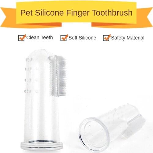 1PCS Pet Finger Toothbrush Silicone Puppy Cat Brush Suit Soft Pet Finger Bad Breath Tartar Teeth Care Dog Cat Cleaning Supplies