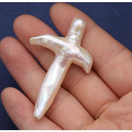 1Pcs Cross-shaped Freshwater Without Hole Pearl Loose Beads Charms For DIY Necklace Bracelet Anklet Jewelry Accessory