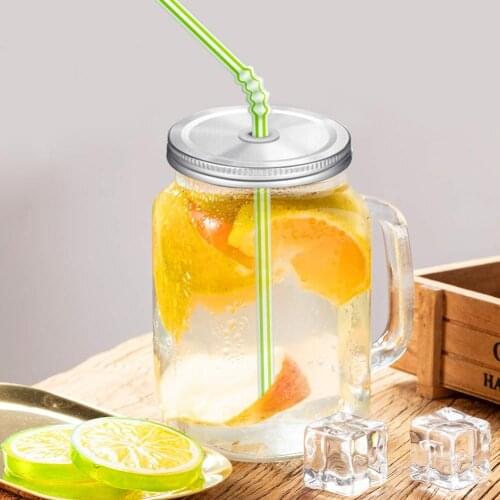 10pcs Mason Jar Lids Reusable Leak-Proof Seal Canning Jars Lid with Straw Hole for Mason Jars Drinking Jars 70mm