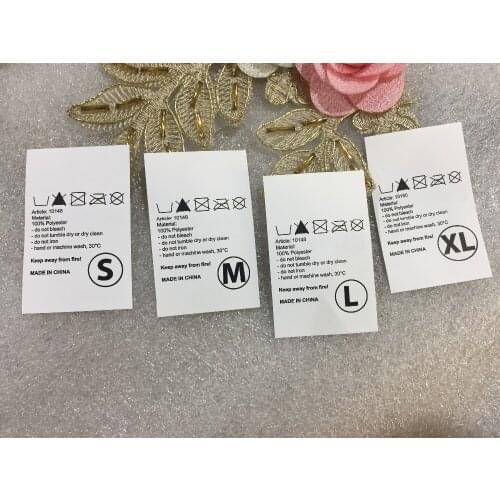 1000pcs/lot Printed label / Garment main Label / Washing care labels / Size tags