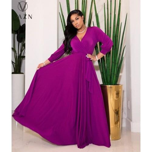 VAZN 2021 European and American Fashion Womens Sexy Loose Tie-Dye PDress 2021 Summer New Adult Dress Mature Fat Sister Spring