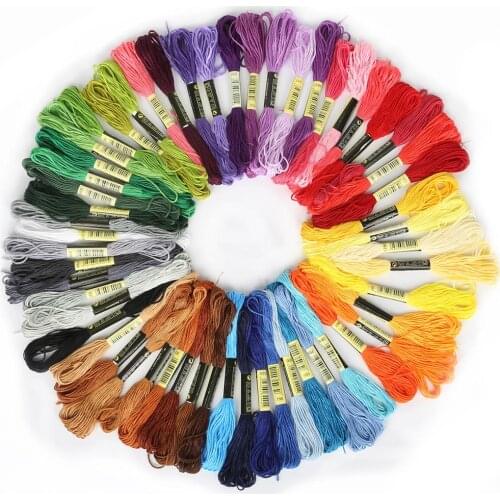 8 pcs/lot Various Colors DMC embroidery floss Cross Stitch Cotton Embroidery Thread Floss Sewing Skeins Craft